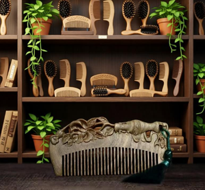 Peine de Madera de Sándalo Verde Portátil para Masaje y Peinado, 11 cm, para Uso Doméstico - Product Image 4