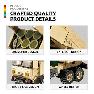 Juguete de Construcción de Vehículos Militares MOC de Alta Precisión, Lanzamisiles Táctico, Juego de Bloques de Construcción de 500/1000 Piezas - Product Image 6