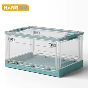 Amazon Hot Bán Gấp Hộp Lưu Trữ Dung Suất Lớn Lưu Trữ Container Với Bánh Xe Và Nắp Cho Xe Thân Cây Bàn Vườn Ngoài Trời