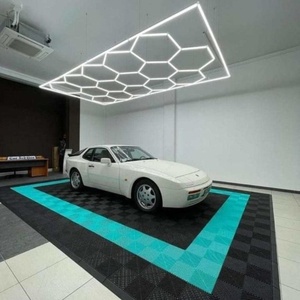 Plafonnier LED Hexagrid MJ Garage 110V-240V, <span class=keywords><strong>Atelier</strong></span>, <span class=keywords><strong>D</strong></span>étailing Auto, Lavage de Voitures, Station Beauté, IP54, Ultra Lumineux 4.8x2.4M - Product Image 3