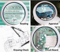 Loupe LED pliable à double puissance 3,75X/7X pour la recherche scientifique et la détection de contrefaçon des billets de banque