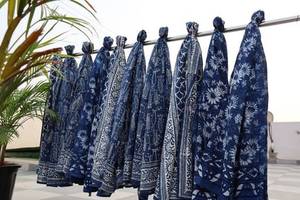 Traditional Hand Block Print Cotton <b>Sarong</b> Handmade Lightweight Summer Wrap Soft Cotton Fabric Ideal For <b>Beach</b> Resort - Product Image 3