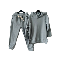 Ensemble de survêtement en coton gaufré confortable et unisexe pour bébé et tout-petit, pantalon et sweat-shirt assortis