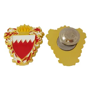 Metal custom Bahrain national emblem flag enamel brooch lapel pin magnetic badge