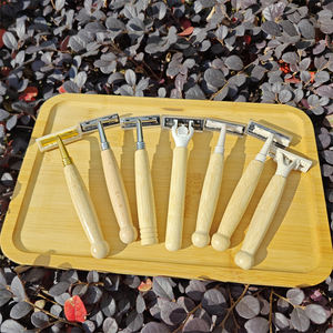Fabricant de rasoirs de sécurité <span class=keywords><strong>à</strong></span> double tranchant avec manche en <span class=keywords><strong>bois</strong></span> naturel personnalisé pour hommes Vente en gros Rasoir en <span class=keywords><strong>bois</strong></span> - Product Image 6
