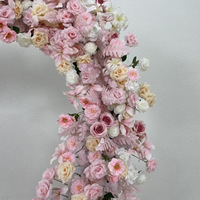 NINI Arche de fleurs artificielles en soie corail, faite main, couleur personnalisée, haute qualité, imperméable, motif cœur, pour toile de fond de plage estivale