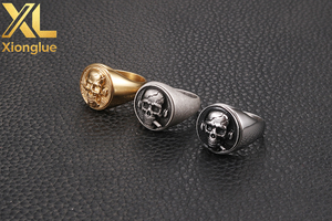 Retro Statement Hip-hop Titanium Steel Stainless Steel Pirate <b>Skull</b> <b>Ring</b> for Men - Product Image 6