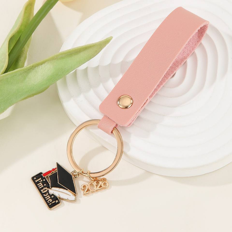 New 2026 Graduation Cap Fashion Keychain PU Car Keychain Pendant Simple ...