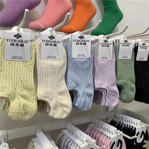 Zhuji Women's Boat Socks Seamless Low Cut Solid Color Breathable Summer Casual Socks - Product Image 5