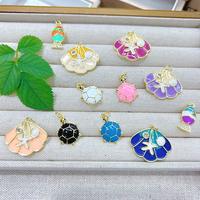 Pendentif Océan en Cuivre Plaqué Or CH-LAP2050, Micro-Pavé CZ, Hippocampe/Étoile de Mer, Mini Bijou Composant Thème Estival