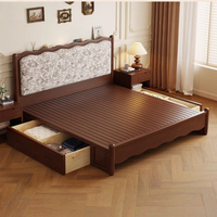 Lit de rangement Santafy moderne et écologique, best-seller, tailles spéciales, cadre minimaliste en chêne massif de haute qualité, lit souple, gain de place