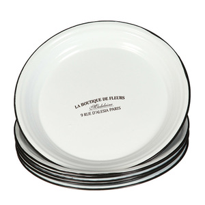 Logo personnalisé en gros 9 pouces rond mat bord curl fruits Dessert plats et assiettes en émail pour la fête de l'hôtel - Product Image 4