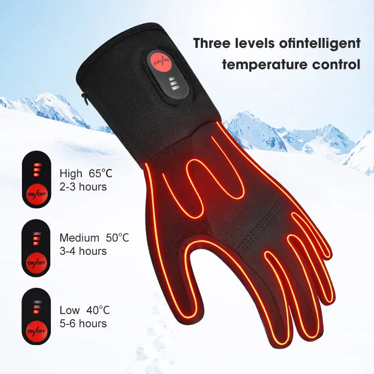 Sports Outdoor Winter Waterproof Warm Rechargeable Battery Thin Heated Glove Liners Touch Screen Electric A Heating Glove