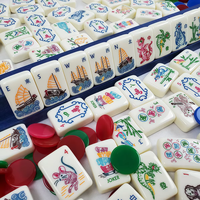 Jeu de tuiles de mahjong américaines en acrylique blanc naturel monocouche, 160 tuiles