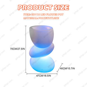 Vaso per <span class=keywords><strong>Fiori</strong></span> Luminoso a LED per Hotel e <span class=keywords><strong>Villa</strong></span>, Vasi in Plastica Illuminati Ricaricabili con Luci LED - Product Image 6