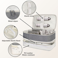 Sac de Voyage/Boîte de Rangement en PU Grande Capacité pour Outils de Coiffure, avec Support pour Fer à Boucler et Sèche-Cheveux – Vente Flash, En Stock