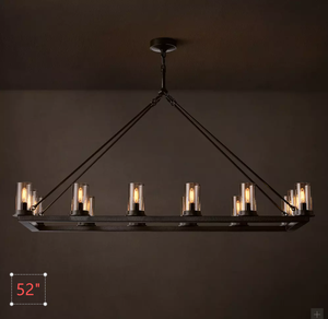 Luminaire suspendu circulaire minimaliste moderne pour salon et salle à manger, lustre linéaire en verre transparent <span class=keywords><strong>Ondra</strong></span> 52 - Product Image 1