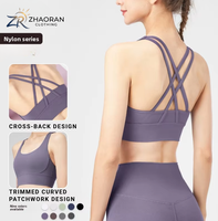 Soutien-gorge de sport à maintien élevé, dos croisé, grande taille, pour femme, fitness, yoga, décolleté en U, antichoc, à bretelles