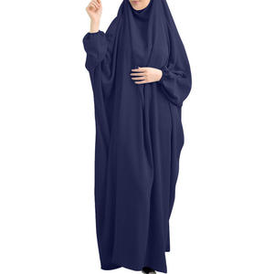 Vestido de chifón con estampado tie-dye, botones y pañuelo a juego, túnica larga islámica para <span class=keywords><strong>mujer</strong></span> musulmana, <span class=keywords><strong>jalaba</strong></span> - Product Image 3