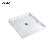 Receveur de douche carré en acrylique pur au design moderne, avec base en surface solide, pour hôtels et salles de bain contemporaines