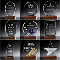 Trofeo de Cristal Pulido Ecológico Personalizado con Logotipo Grabado, Texto en Cristal K9, Reconocimiento Corporativo, Ceremonia, Empleado