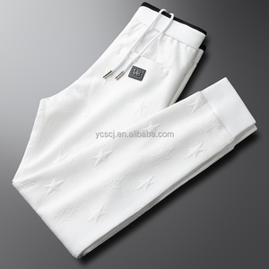 <span class=keywords><strong>Pantaloni</strong></span> Casual da <span class=keywords><strong>uomo</strong></span> per la primavera e l'estate leggeri di lusso in cotone in saia, comodi <span class=keywords><strong>pantaloni</strong></span> laminati tridimensionali - Product Image 6