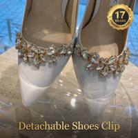 Clips de chaussures amovibles à longue barre de strass, accessoires de luxe DIY pour sandales à talons hauts de mariée