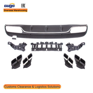 Kit de Carrocería GUGO <span class=keywords><strong>W204</strong></span>, Difusor Trasero con Puntas de Escape para Mercedes-Benz Clase C 2007-2014, Difusor Trasero con Puntas de Escape, Parachoques de ABS - Product Image 1