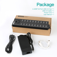 Hub USB 2.0 Sipolar A-805P de 20 Puertos, Cargador para Accesorios de Computadora, Estación de Carga para Teléfono de 120W