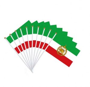 Wholesale Fast Delivery 100%Polyester 14x21cm Country Iran Hand Waving <b>Flags</b> Iranian Hand <b>Flag</b> with Pole - Product Image 4