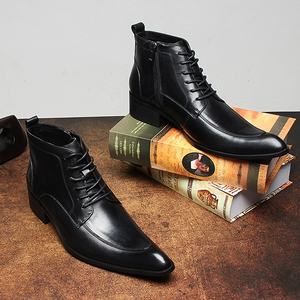 Bottines marron de haute qualité pour hommes, mocassins en cuir britannique lavé, style rétro, cousu Goodyear, lacets, brogues imperméables - Product Image 5