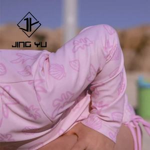 Traje de Baño Personalizado para Niños, Estilo Hawaiano, Manga Larga, Protección UPF50+, Bikini de Dos Piezas Estampado de Nailon Reciclado para Niñas - Product Image 6