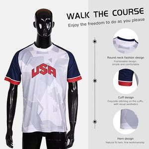 Camiseta Deportiva de Fútbol para Fanáticos de EUA, México y Brasil 2026, Diseño Vintage con Letras, Transpirable, de Secado Rápido, Manga Corta, Digital - Product Image 3
