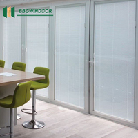 Volets horizontaux modernes en aluminium Lukliving BBGWINDOOR pour stores intégrés entre verres, fenêtres, portes et cloisons de bureau