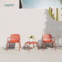 Ensemble de chaises de détente en métal pour salon Plage Jardin Villa Cour Patio Bistro Chaises de piscine Table de café Chaises d'extérieur en aluminium