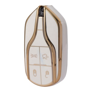 Gold Edge TPU Car Key Case Cover Protector Fob para Maserati 2013-up Quattroporte <span class=keywords><strong>Ghibli</strong></span> 2017-up Levante Class Car Key Holder - Product Image 1