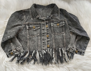 Nouveau modèle <span class=keywords><strong>Veste</strong></span> denim vintage <span class=keywords><strong>pour</strong></span> enfants <span class=keywords><strong>Veste</strong></span> décontractée <span class=keywords><strong>pour</strong></span> petits garçons et filles Manteau confortable Vestes en jean délavé à franges <span class=keywords><strong>pour</strong></span> enfants - Product Image 1