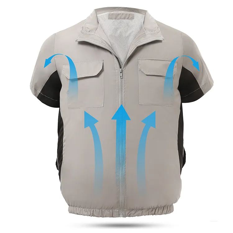 Summer Outdoor Cooling Vest Wearable Air Conditioner T Shirt with Turbo Fans for Cooling