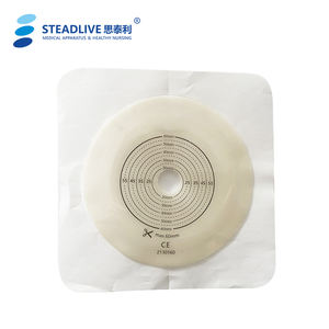 Pelat Dasar Kolostomi Hidrokoloid Medis dengan Kerah Perekat Ekstra untuk Kantong Ostomi Tertutup Dua Bagian 60mm - Product Image 1