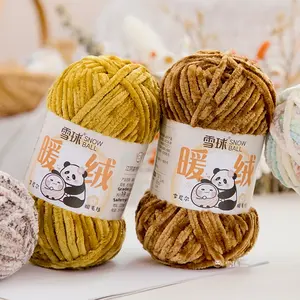 Hilo de Chenilla Snowball, Grueso, Cálido, de Terciopelo, para Manualidades, Tejido a Crochet, Teñido, 100% Poliéster, Hilo Dorado para Bufandas, Hilado Anillado - Product Image 2