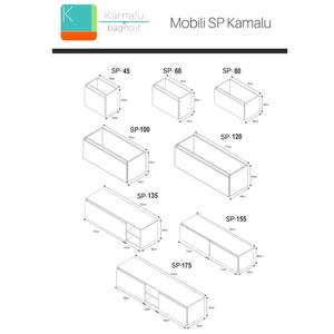Luxurious 120cm Suspended Bathroom Composition Solid <b>Wood</b> <b>Mirror</b> Cabinet and Two Kamalu <b>Wall</b> Units with Ceramic Basin - Product Image 5
