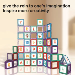 ABS ชุดตัวต่อแม่เหล็กเพื่อการศึกษาปฐมวัยของเล่นสุดสร้างสรรค์กระเบื้องแม่เหล็กสำหรับเด็กเพื่อเรียนรู้อักษรและตัวเลข - Product Image 2