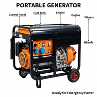 Mini moteur silencieux 5,5 kW monocylindre quatre temps refroidi par air, démarrage électrique 12 V CC, 50 Hz pour usage industriel/commercial/résidentiel