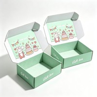 Boîte d'emballage cadeau en carton ondulé personnalisée avec logo, boîte d'expédition en papier avec logo pour autocollant textile + sac en papier + papier de soie + carte cadeau