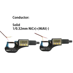 Cable termopar trenzado de fibra de vidrio de alta temperatura SYS tipo K