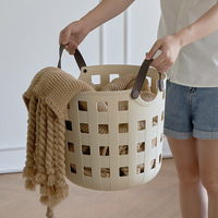 Grand panier à linge rectangulaire pliable moderne et écologique en plastique avec poignées en PP pour l'organisation de la maison, des salles de bain et des articles pour bébés