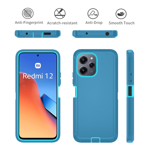 TPU Back Cover with a Sturdy Belt Clip for the Redmi 12 4G Core, This case Is Tough and Durable.