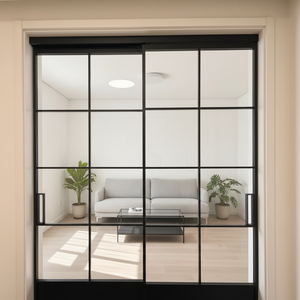 <span class=keywords><strong>Puerta</strong></span> de Seguridad Exterior para Casa o Villa, <span class=keywords><strong>Puerta</strong></span> <span class=keywords><strong>Corredera</strong></span> <span class=keywords><strong>Negra</strong></span> de Hierro con Doble Vidrio Templado, Tamaño Personalizado - Product Image 3