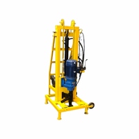 Foreuse hydraulique électrique 3KW pour puits d'eau, 100m, trépan 250mm avec moteur de treuil 4KW, 220V/380V, machine portable pour puits peu profonds