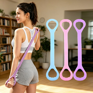 Figure Eight Resistance <b>Band</b> Silicone Portable Back Stretching Rope For Women Home Fitness <b>Exercise</b> Equipment - Product Image 3